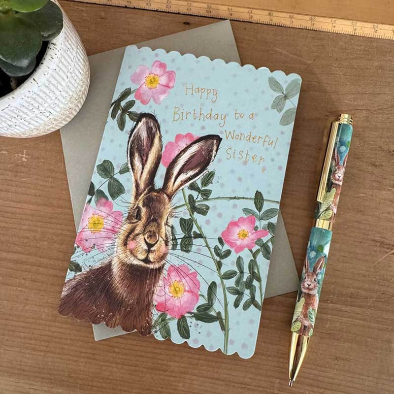 Alex Clark Doodles Card - Sister Birthday - Sweet Briar