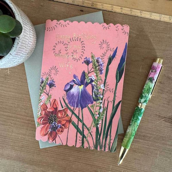Alex Clark Doodles Card - Wife Birthday - Dahlia