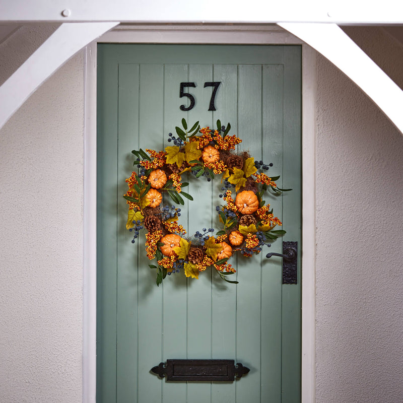 Premier 55cm Autumn Wreath - Pumpkin & Berries