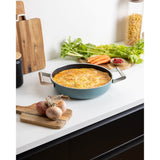 Smeg Cookware 28cm Non-Stick Ceramic Coated Shallow Casserole - Matte Emerald Green