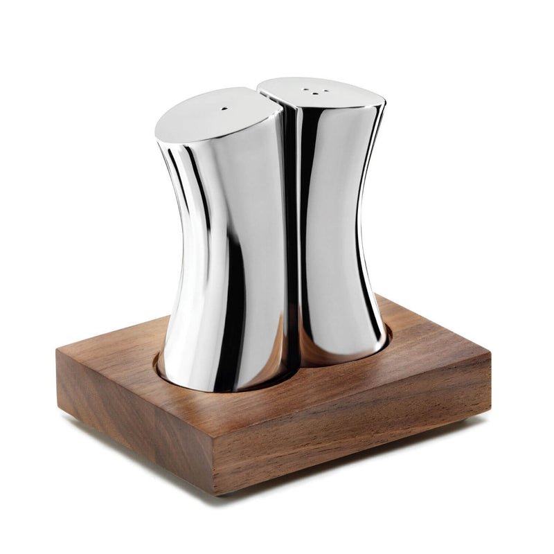 Robert Welch Drift Salt & Pepper Shakers with Walnut Base