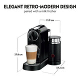 De'Longhi EN267.BAE Nespresso CitiZ Capsule Espresso Coffee Machine + Aeroccino Milk Frother - Black