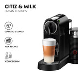De'Longhi EN267.BAE Nespresso CitiZ Capsule Espresso Coffee Machine + Aeroccino Milk Frother - Black