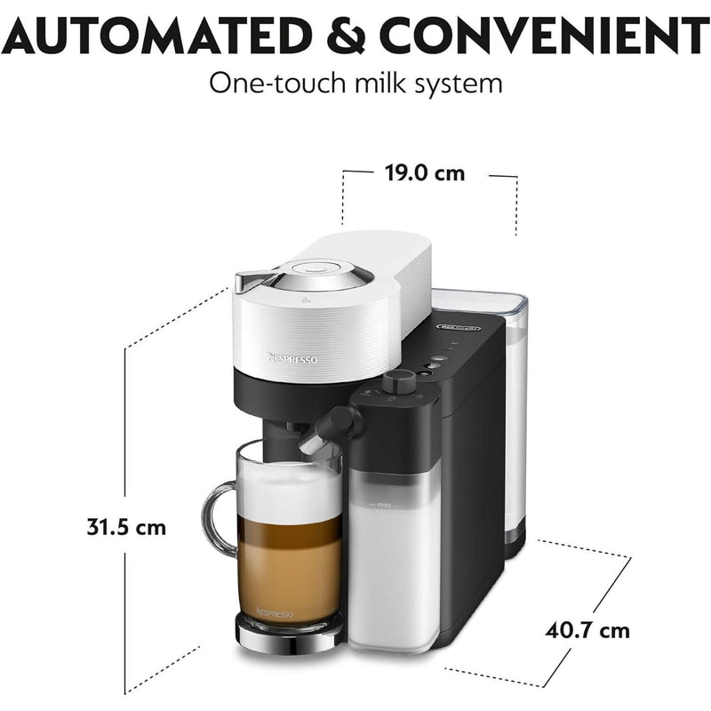 De'Longhi Nespresso ENV300.W Vertuo Lattissima Espresso Coffee Machine with Automatic Milk Frother - White