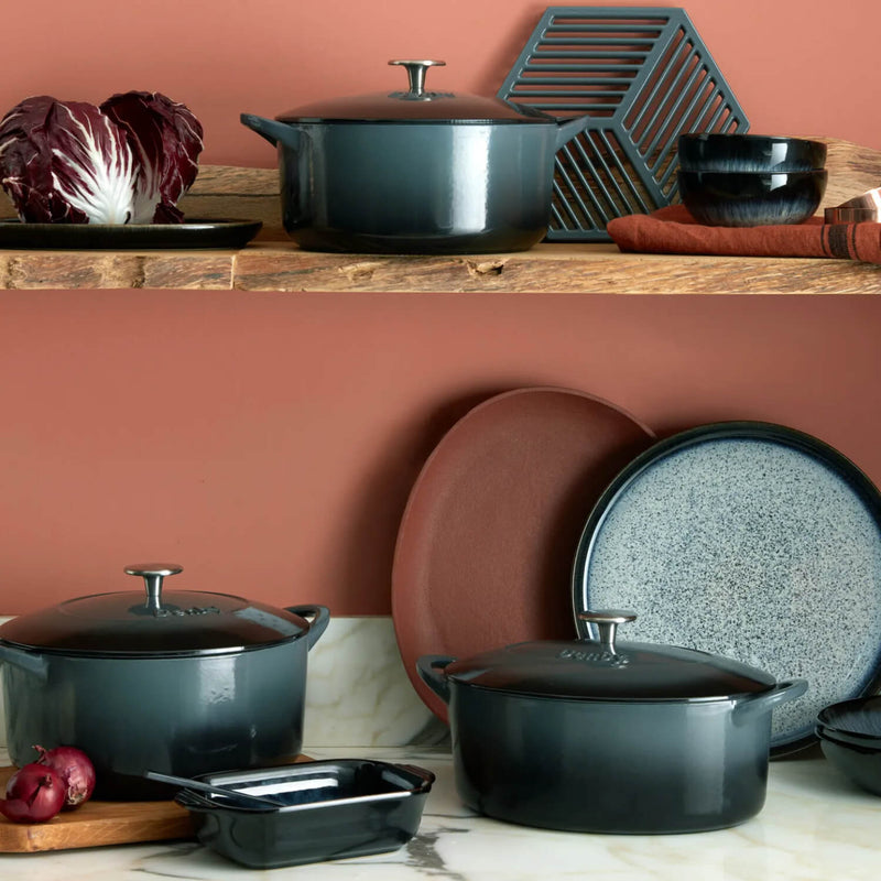 Denby Stoneware 23cm Straight Round Oven Dish / Serving Tray - Halo