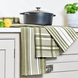 Dexam Love Colour Set of 3 Extra Large Tea Towels - Olive Green