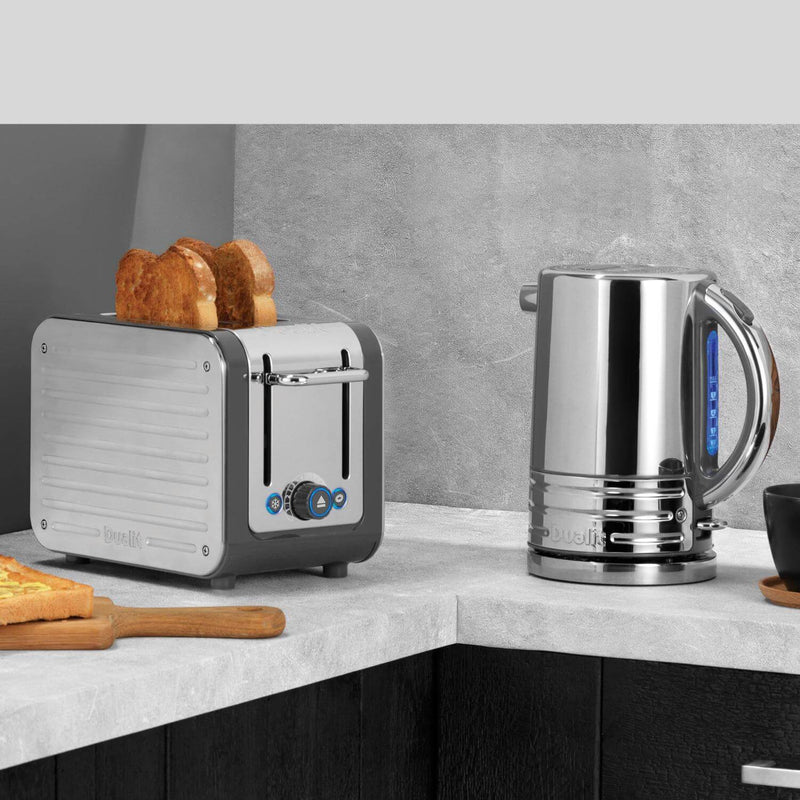 Dualit Architect 1.5 Litre Jug Kettle & 2-Slice Toaster Set - Grey & Stainless Steel