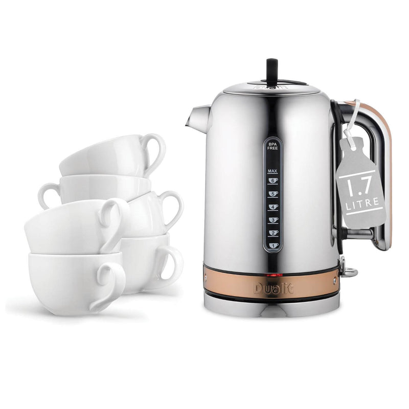 Dualit Classic 1.7 Litre Jug Kettle & 4-Slice Toaster Set - Copper & Chrome