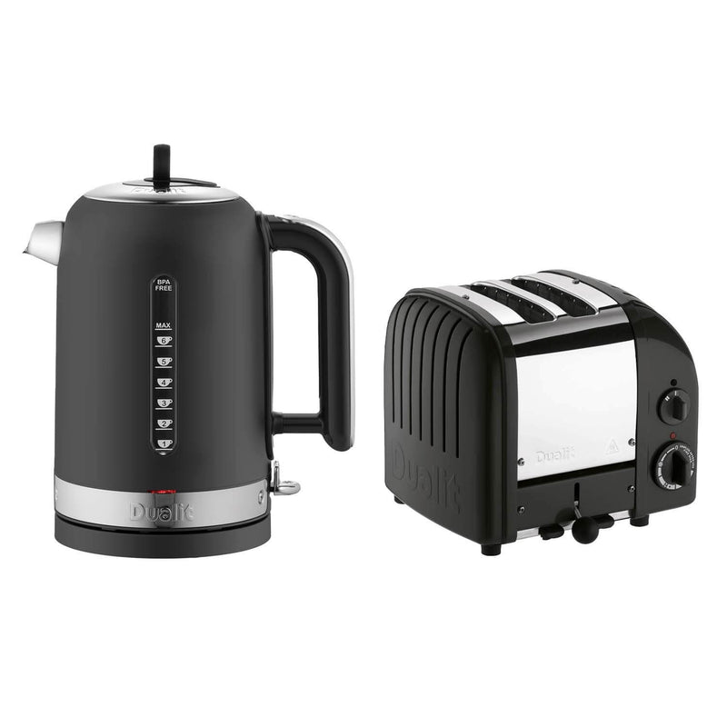 Dualit Classic 72785 1.7 Litre Jug Kettle & Vario AWS 20433 2-Slice Toaster - Matte Black