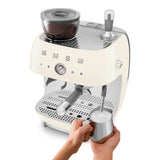 Smeg 50s Style Retro EGF03 Bean-to-Cup Espresso Coffee Machine - Cream