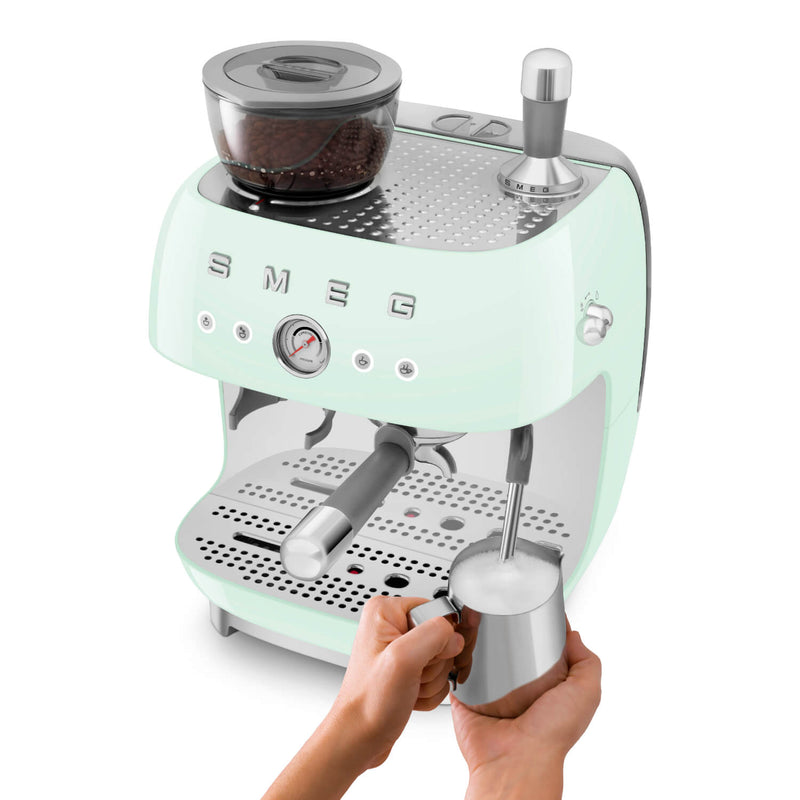 Smeg 50s Style Retro EGF03 Bean-to-Cup Espresso Coffee Machine - Pastel Green