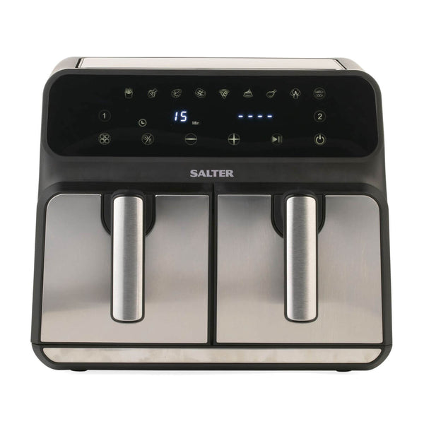 Salter EK5196 Dual Double Drawer Air Pro 7.6 Litre Digital Air Fryer - Stainless Steel