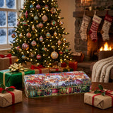 Elite Gift Boxes Vintage Christmas Long Shallow Rectangular Tin