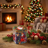 Elite Gift Boxes Vintage Christmas Small Square Tin