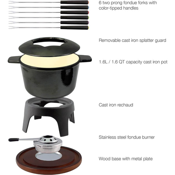 Swissmar Sierra 11-Piece Cast Iron Fondue Set