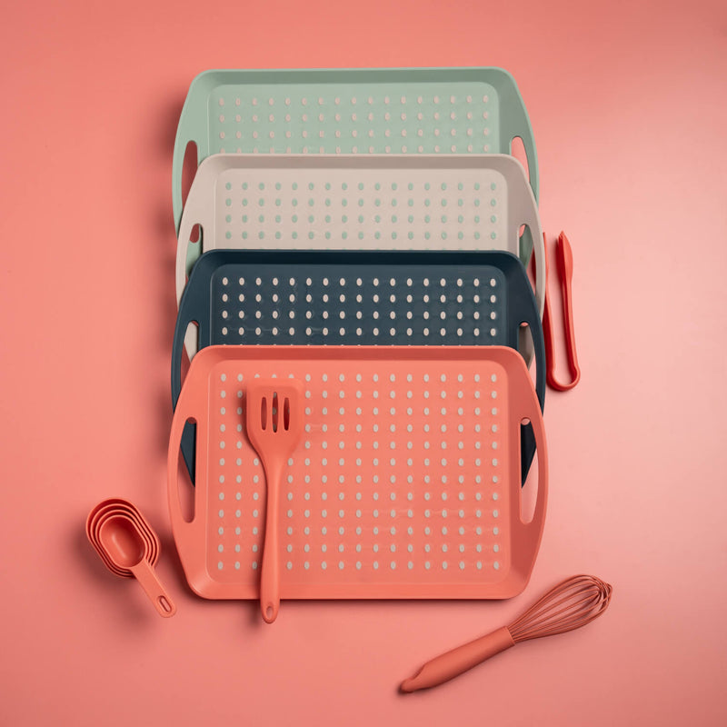 Fusion Twist Non-Slip Serving Tray - Coral