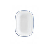 Falcon Enamel 16cm Oblong Pie Dish - White/Blue