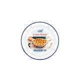 Falcon Enamel 18cm Round Pie Dish - White/Blue