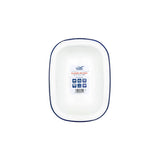Falcon Enamel 20cm Oblong Pie Dish - White/Blue