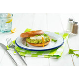 Falcon Enamel 20cm Dinner Plate - White/Blue