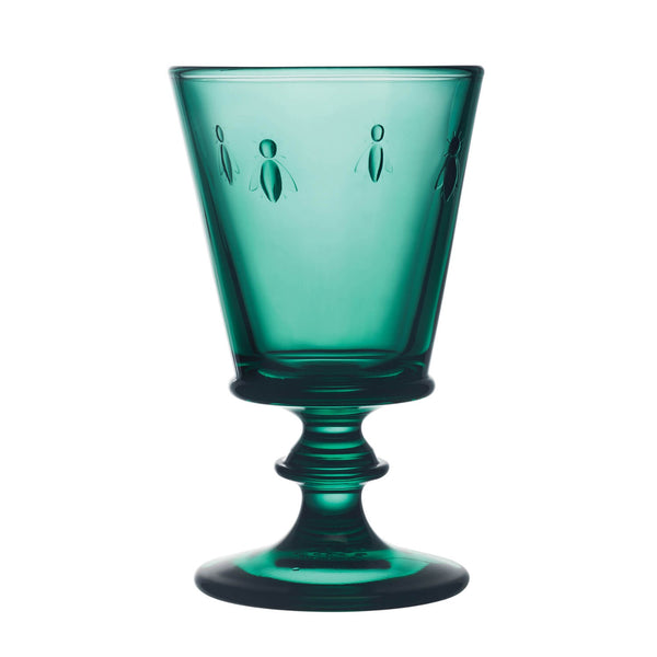 La Rochere Bee Embossed Stemmed Emerald Green Goblet Wine Glass - 240ml