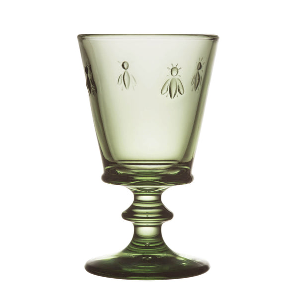 La Rochere Embossed Bee Olive Green Stemmed Goblet Wine Glass - 240ml