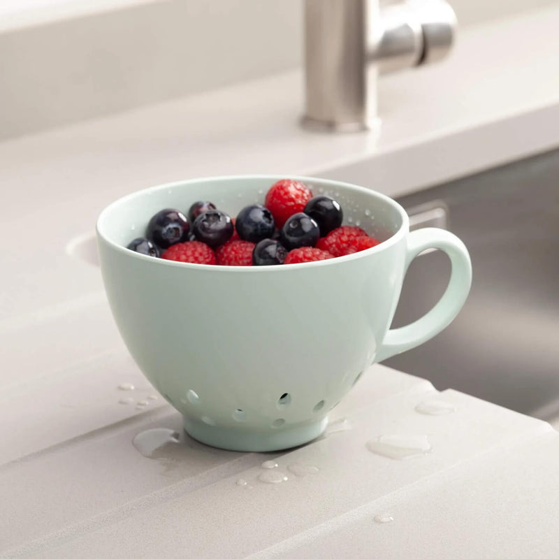 Zeal Berry 10cm Melamine Colander with Handle - Sage Green