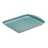 Zeal Small Melamine Gingham Serving Tray - Forest Green