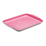 Zeal Small Melamine Gingham Serving Tray - Neon Pink
