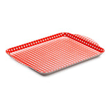Zeal Small Melamine Gingham Serving Tray - Red