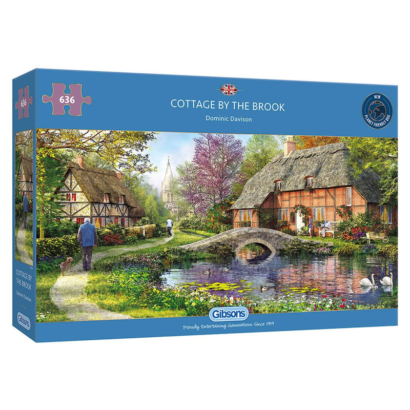Gibsons 636 Piece Jigsaw Puzzle - Cottage By The Brook
