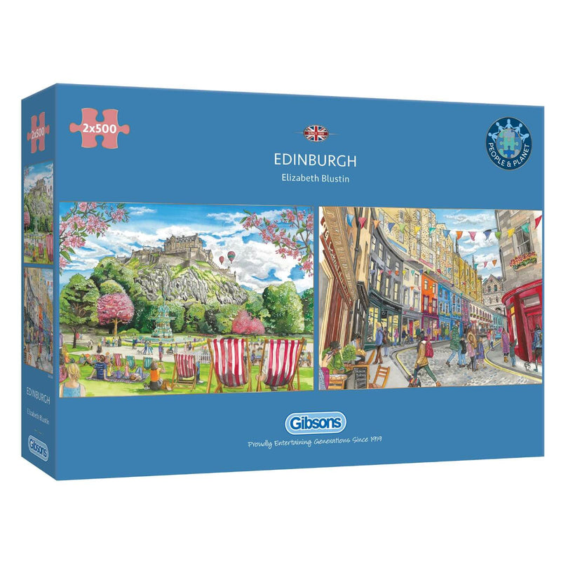 Gibsons 2x 500 Piece Jigsaw Puzzles - Edinburgh