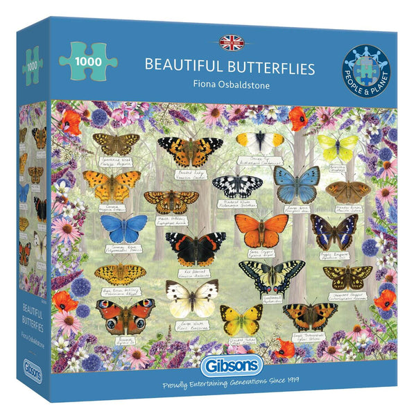 Gibsons 1000 Piece Jigsaw Puzzle - Beautiful Butterflies