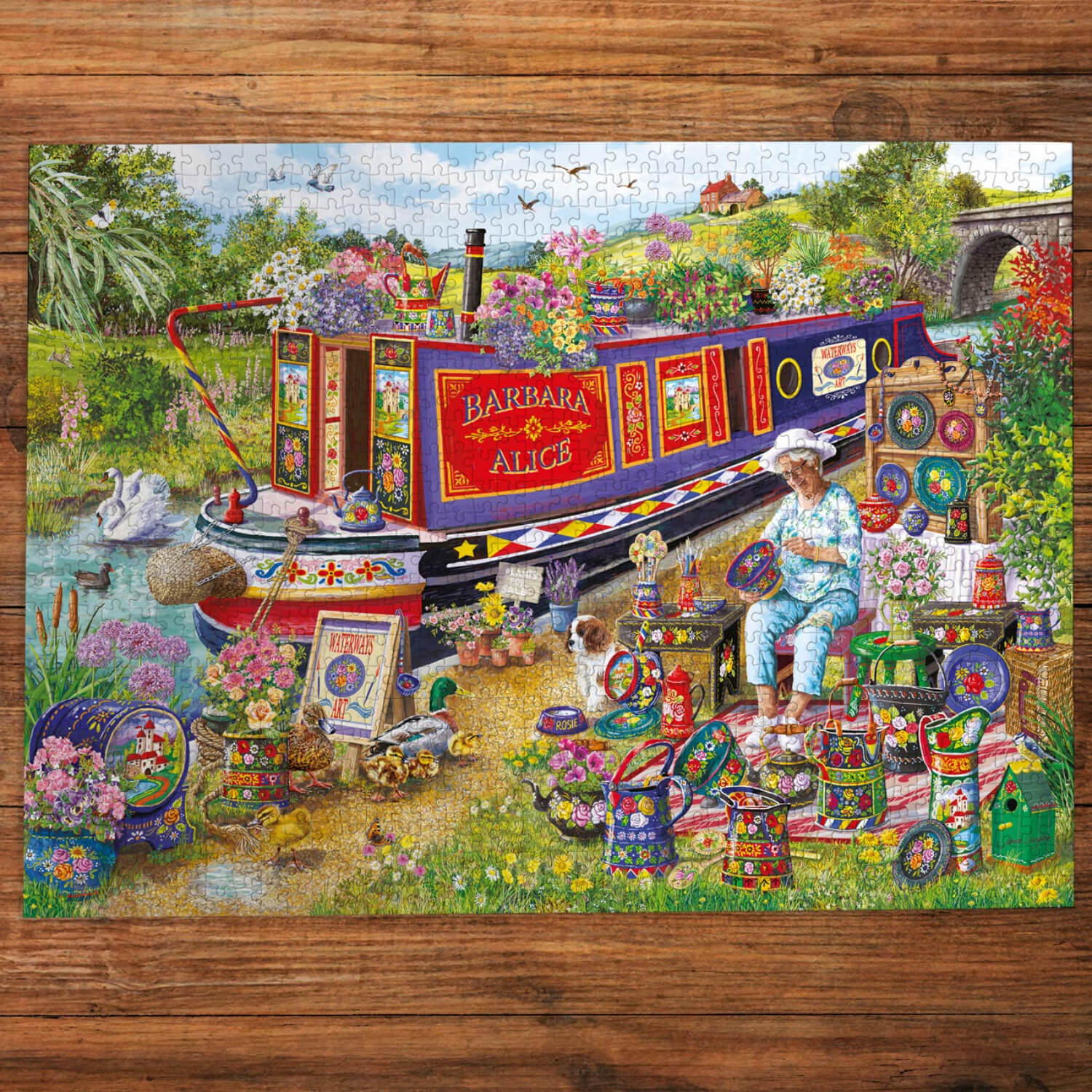 Buy Gibsons | 1000 Piece Jigsaw Puzzle - Canal Boat Blooms – Potters ...
