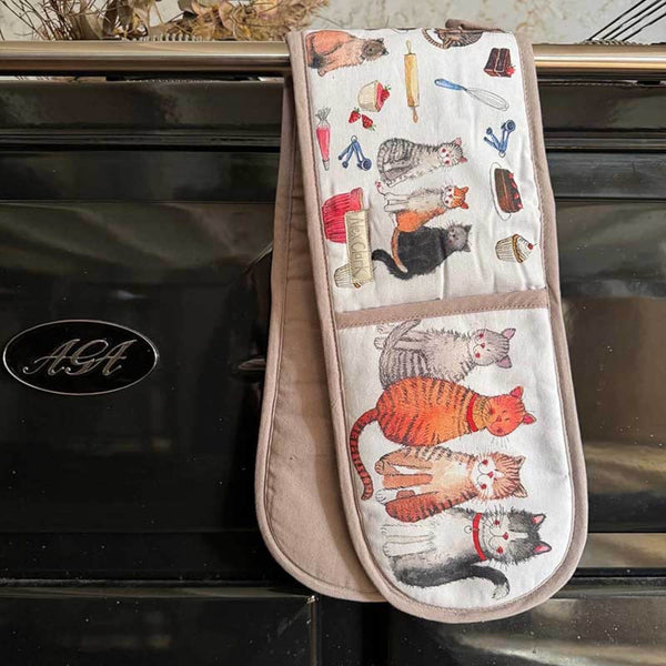 Alex Clark 100% Cotton Double Oven Gloves - Cats And Cakes