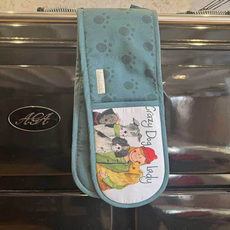 Alex Clark 100% Cotton Double Oven Gloves - Crazy Dog Lady