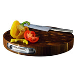 Global GCB-4535EG 35cm Round End Grain Acacia Wood Cutting Board