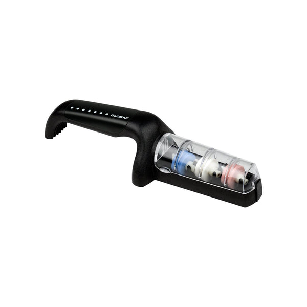 Global GS-550B Black & Silver 3 Wheel Knife Sharpener