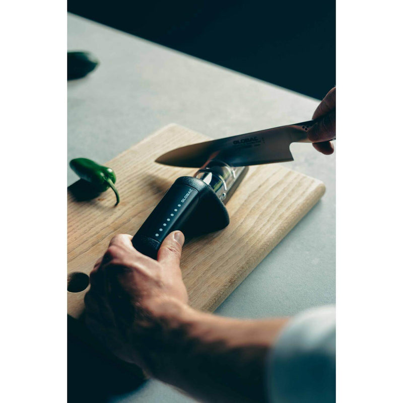 Global GS-550B Black & Silver 3 Wheel Knife Sharpener