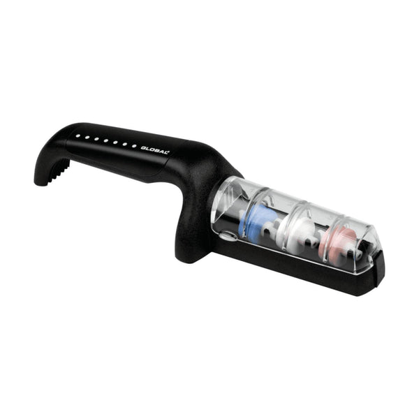 Global GS-550BW 3 Wheel Ceramic Water Knife Sharpener - Black