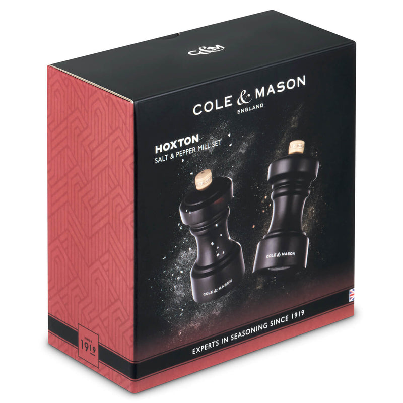 Cole & Mason Hoxton 10.4cm Beech Wood Salt & Pepper Mill Gift Set - Dark Chocolate
