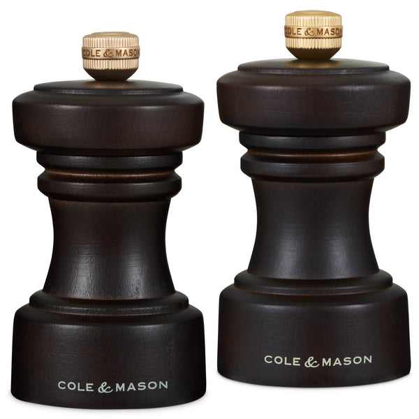 Cole & Mason Hoxton 10.4cm Beech Wood Salt & Pepper Mill Gift Set - Dark Chocolate