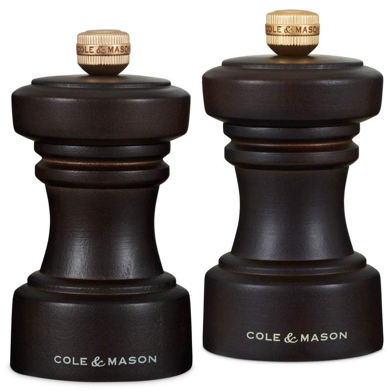 Cole & Mason Hoxton 10.4cm Beech Wood Salt & Pepper Mill Gift Set - Dark Chocolate