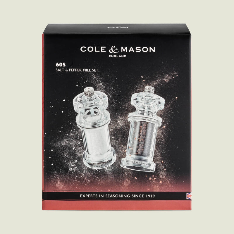 Cole & Mason 605 14.4cm Acrylic Salt & Pepper Mill Set