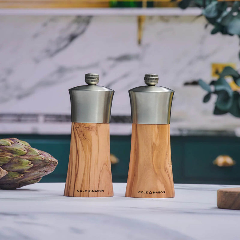 Cole & Mason Bromley 15cm Olive Wood Salt Mill