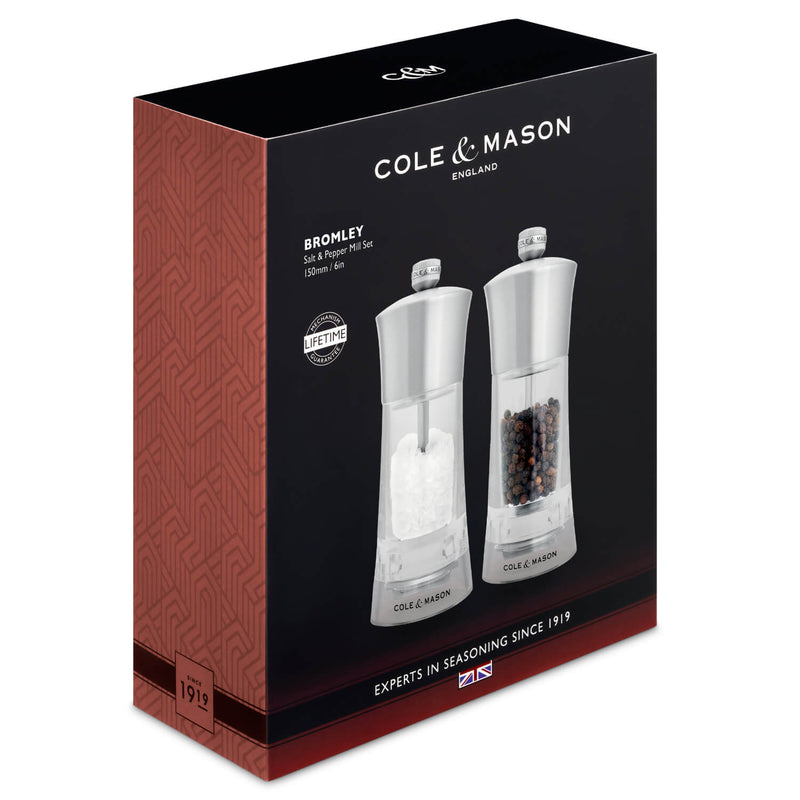 Cole & Mason Bromley 15cm Acrylic Salt & Pepper Mill Set
