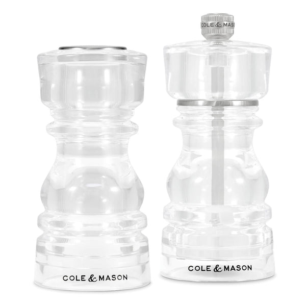 Cole & Mason London 13cm Acrylic Salt Shaker & Pepper Mill Set