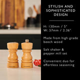 Cole & Mason London 13cm Beech Wood Salt Shaker & Pepper Mill Set - Natural