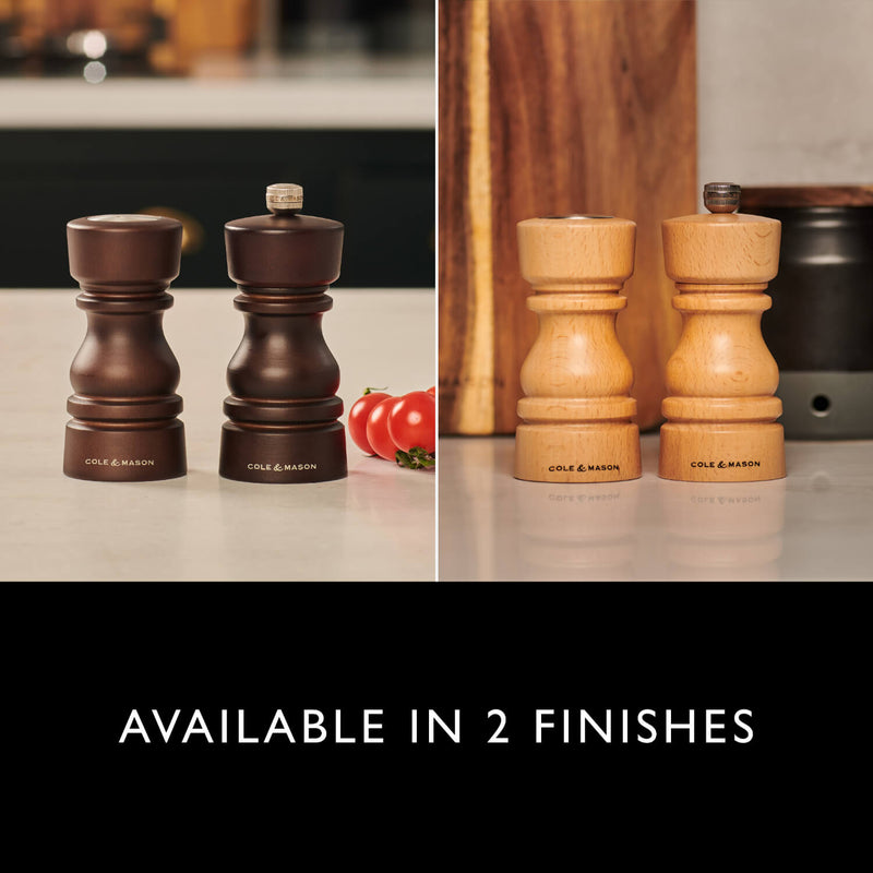 Cole & Mason London 13cm Beech Wood Salt Shaker & Pepper Mill Set - Natural