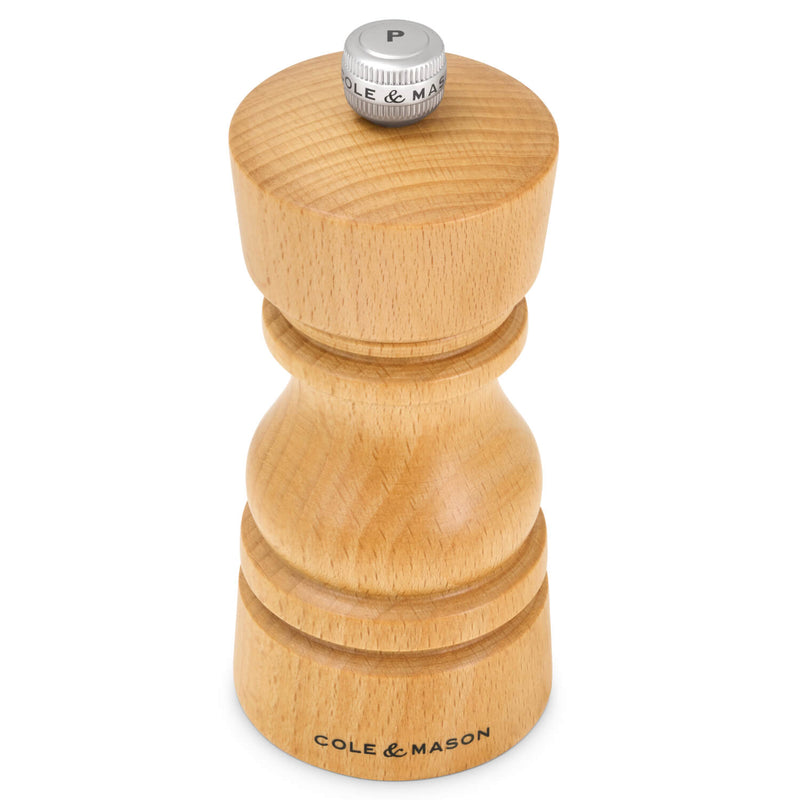 Cole & Mason London 13cm Beech Wood Salt Shaker & Pepper Mill Set - Natural